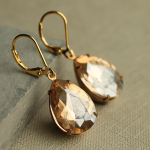 Vintage Champagne Teardrop Earring